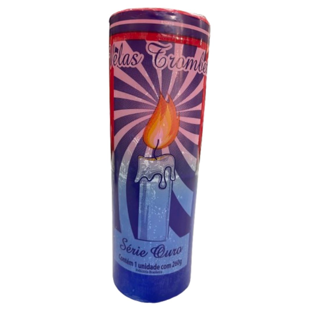 Vela Azul Escuro e Vermelha 7 dias 260g