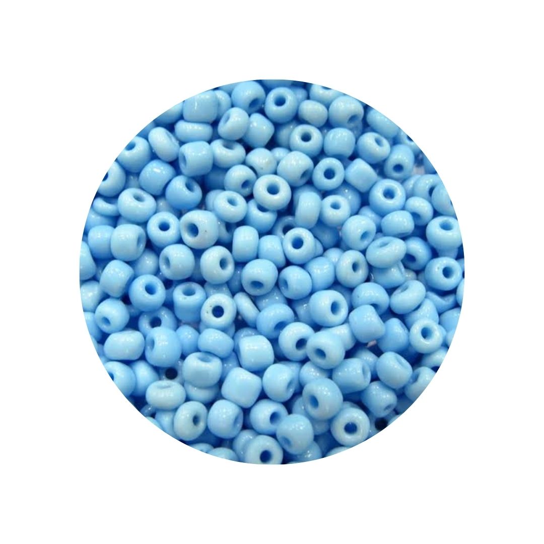 Miçanga 4mm 50g Azul Claro Leitoso