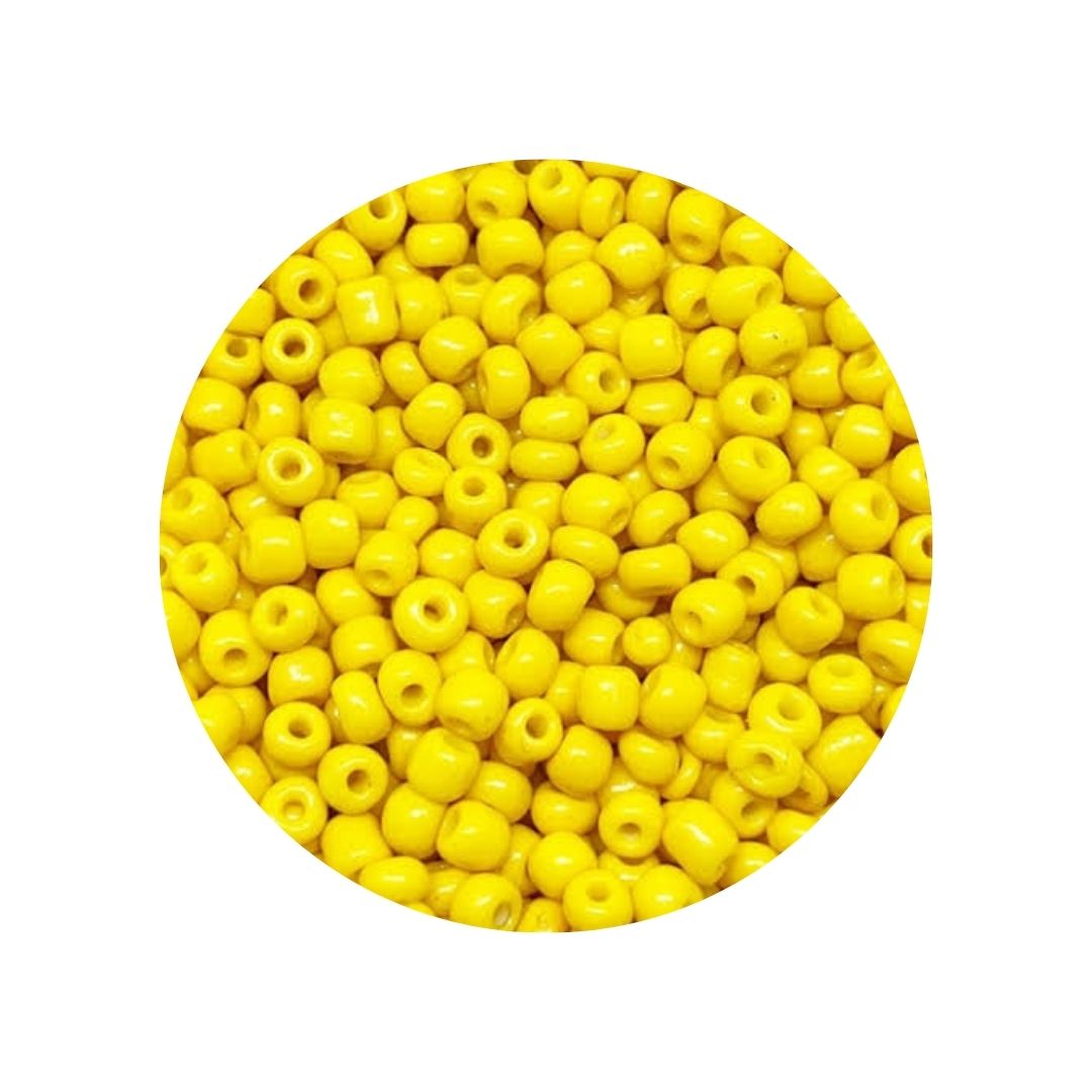 Miçanga 4mm 50g Amarela Leitosa