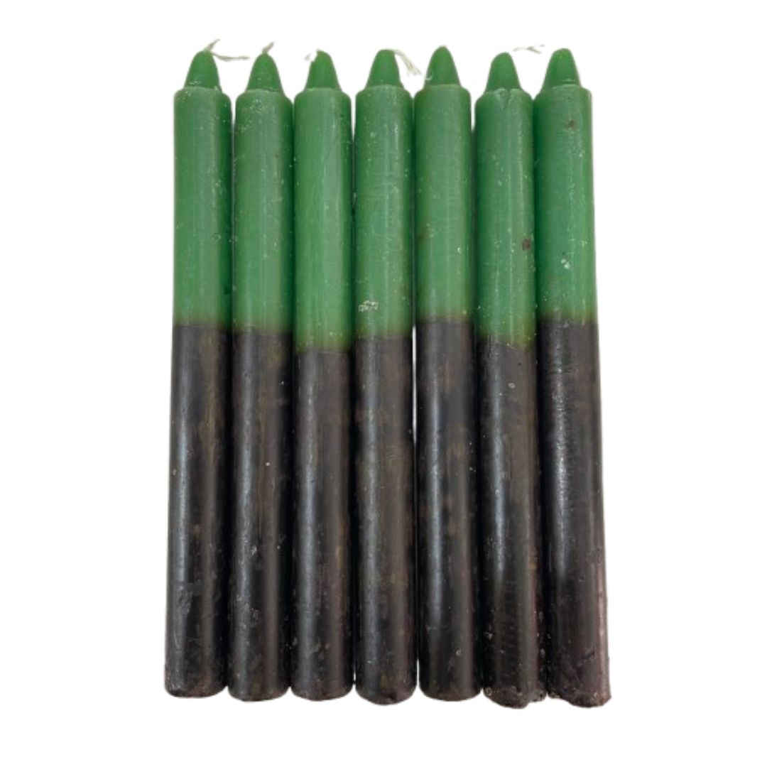 Vela Palito Preta e Verde 7 unidades