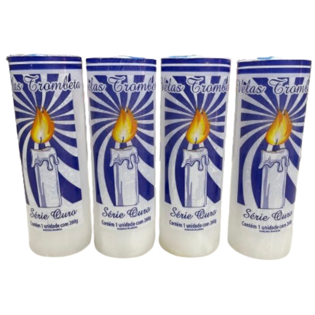 4 unidades Vela Branca 7 dias 260g
