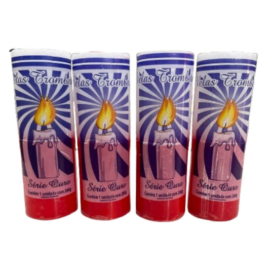 4 unidades Vela Vermelha e Branca 7 dias 260g