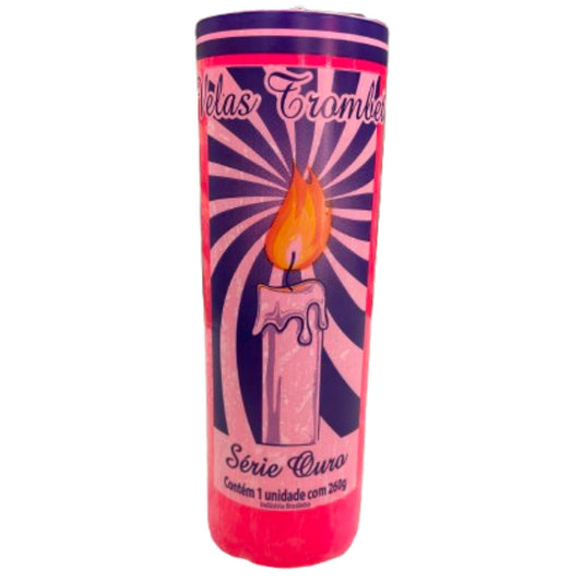 Vela Rosa Fluorescente 7 dias 260g