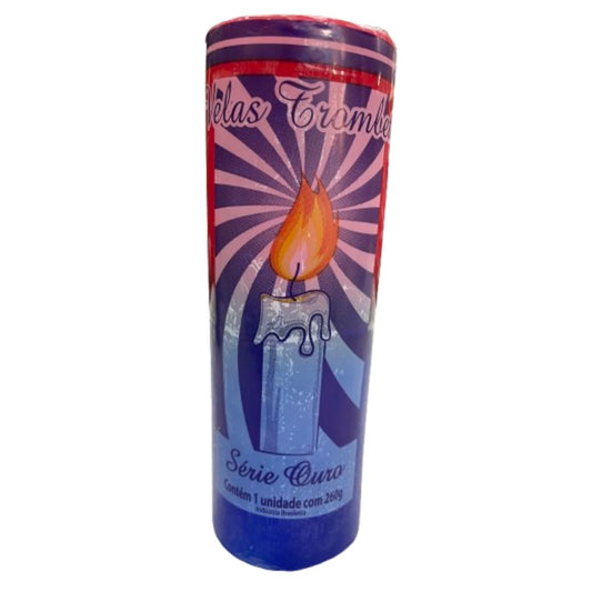 Vela Azul Escuro e Vermelha 7 dias 260g