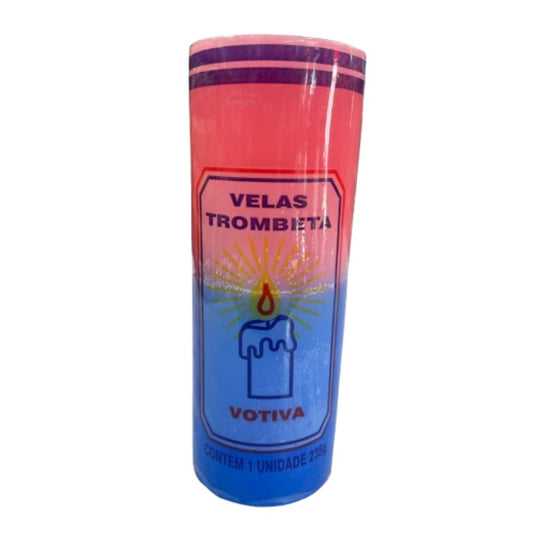 Vela Azul Claro e Rosa 235g