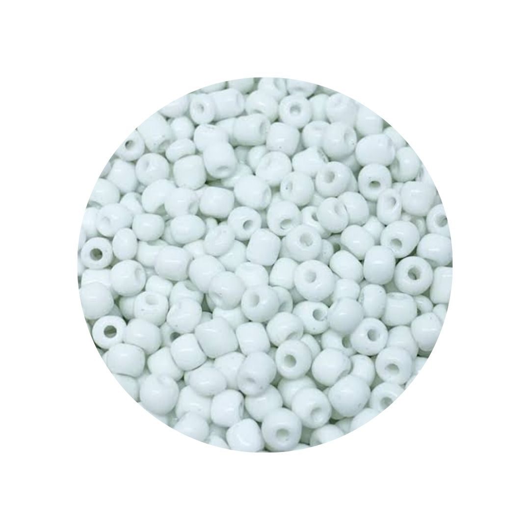 Miçanga 4mm 50g Branca Leitosa
