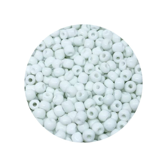 Miçanga 4mm 50g Branca Leitosa