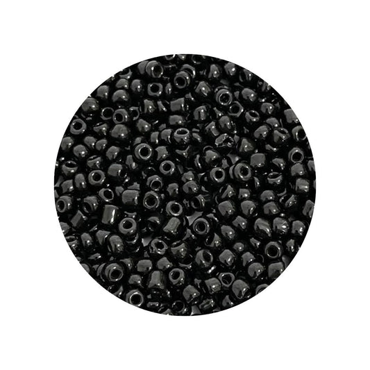 Miçanga 4mm 50g Preta Leitosa