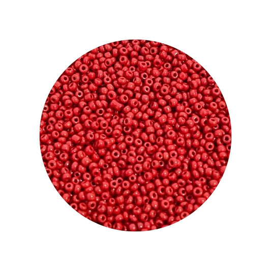 Miçanga 4mm 50g Vermelha Leitosa