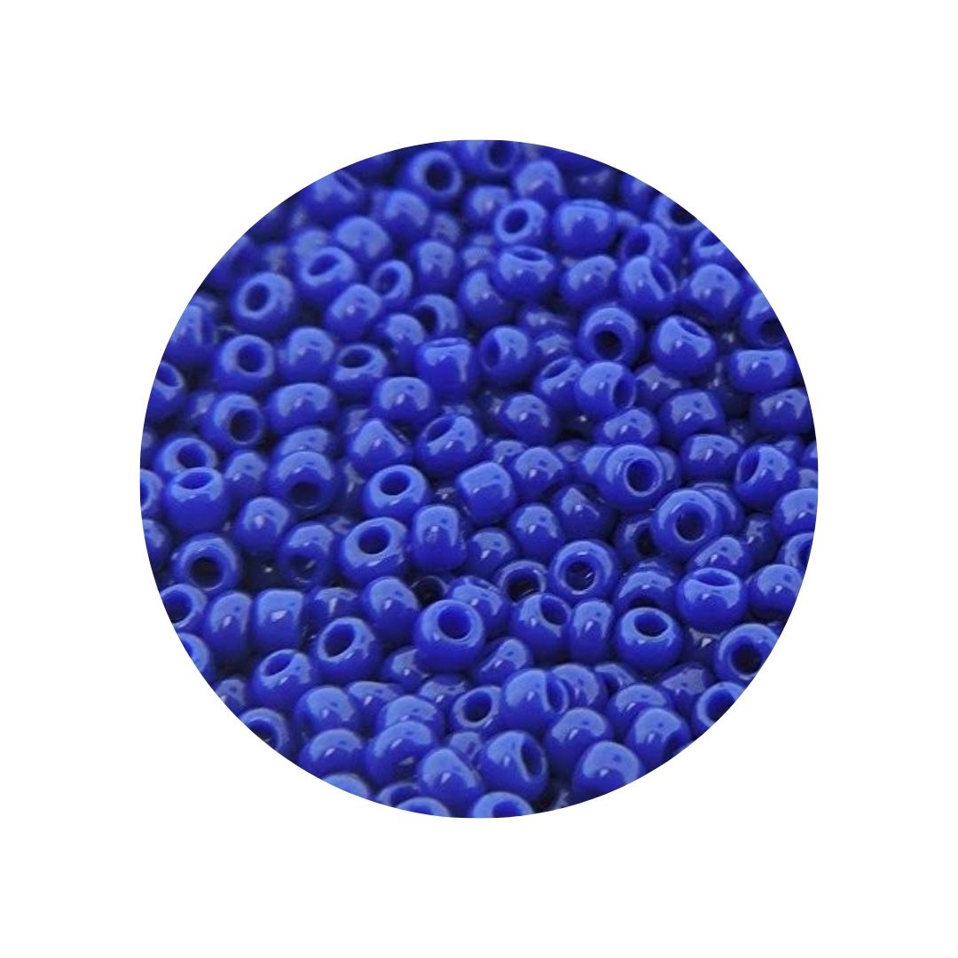 Miçanga 4mm 50g Azul Escuro Leitoso