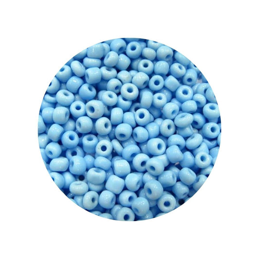 Miçanga 4mm 50g Azul Claro Leitoso