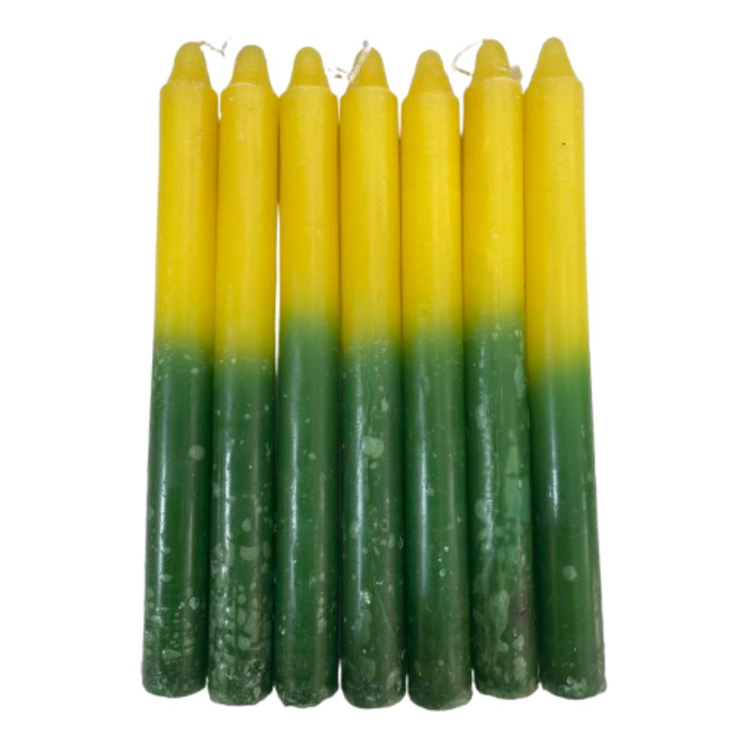 Vela Palito Verde e Amarela 30 unidades