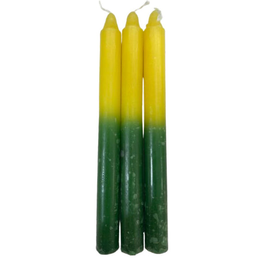 Vela Palito Verde e Amarela 3 unidades