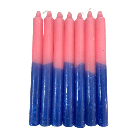 Vela Palito Azul Claro e Rosa 30 unidades