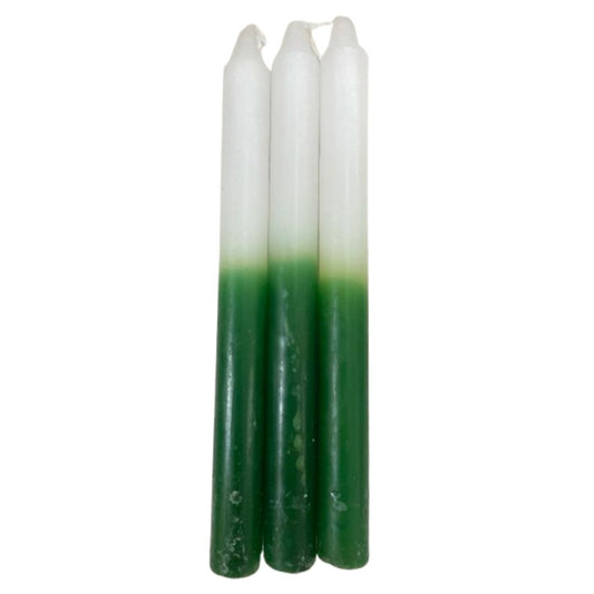 Vela Palito Verde e Branca 3 unidades