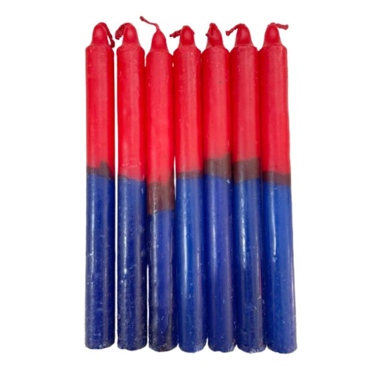 Vela Palito Azul Escuro e Vermelha 30 unidades