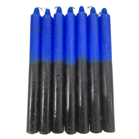 Vela Palito Preta e Azul Escuro 30 unidades